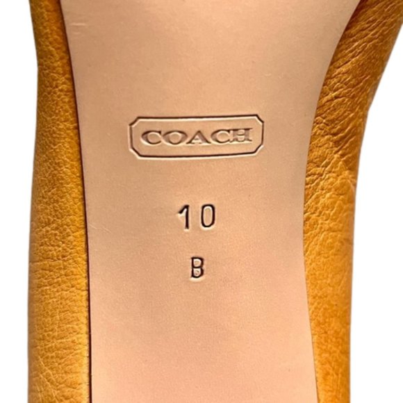 Coach Havanah Stacked Heel Buckled Pumps - Antique Gold - 10B - Picture 7 of 11